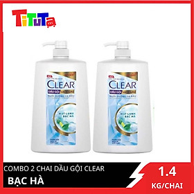 Hình ảnh COMBO 2 Chai dầu gội Clear Bạc hà 1400g