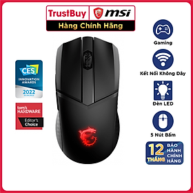 Mua Chuột Gaming Không Dây MSI GM41 Lightweight Đèn LED RGB  6 Nút  6400 DPI Với 6 Mức DPI Kèm Dây Dù USB 2M - Hàng Chính Hãng