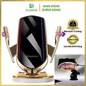 Mua Giá đỡ điện thoại trên ôtô FLOVEME R2 - Cảm biến tự động - hỗ trợ sạc không dây - Thiêt kế bằng kính tản nhiệt cao cấp  tản nhiệt nhanh  chống nóng máy - Hàng chính hãng