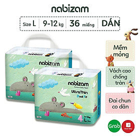 Combo 2 Bịch Bỉm Dán NABIZAM Ultra Thin Nội Địa Hàn Siêu Mỏng