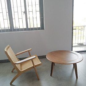 Mua Ghế sofa đơn nệm đan dây màu tự nhiên CH25 Nội thất Capta Ghế thư giãn gỗ ash cao cấp có nệm ngồi và lưng tựa nệm mây đan