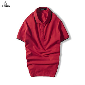 Áo polo nam ADINO màu ghi xám phối viền vải cotton co giãn dáng công sở slimfit hơi ôm trẻ trung AP72