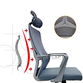 Mua Ghế làm việc có tựa đầu CM4510-M Nội thất Capta Ghế xoay văn phòng lưng lưới cao khung và tay ghế nhựa nệm vải lưới 