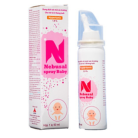 Nước muối xịt mũi Nebusal Spray Baby 1,9% giảm ngạt mũi, chảy nước mũi