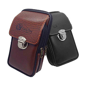 Túi đeo thắt lưng đựng phụ kiện điện thoại,chất liệu cao cấp-Màu Cà phê