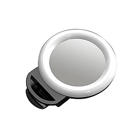 Đèn LED tròn mini gắn điện thoại hỗ trợ chụp ảnh, tự sướng-Màu đen