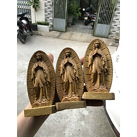 Mua Tượng công giáo  Chúa ban ơn  Đức Mẹ Maria gỗ trầm hương tự nhiên