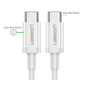 Mua Ugreen UG80369US300TK 0.5M 100W 5A Màu trắng Cáp sạc nhanh 2 đầu USB-C 2.0 - HÀNG CHÍNH HÃNG