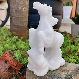 Mua Tượng đá ngựa 12 con giáp phong thủy đá trắng 15cm đá Non Nước