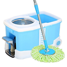 Bộ Cây Lau Nhà Đa Năng 360 Độ Có Bánh Xe Tặng Kèm 1 Bông Lau Màu Ngẫu Nhiên