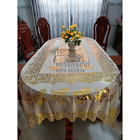 Mua Khăn trải bàn 152*228cm dùng cho bàn Oval hoặc chữ nhật đều được nhé