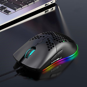 Chuột Led RGB 6400 DPI Gaming Mouse J900 Macro - Black
