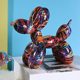 Balloon Dog Sculpture, Resin Creative Animal Figurine Balloon Dog Statue Modern Desktop Decoration for Home Bedroom Living Room