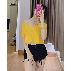 ÁO THUN CROPTOP FORM RỘNG TAY LỠ - ÁO NHÓM CROP NGẮN TAY BASIC 8