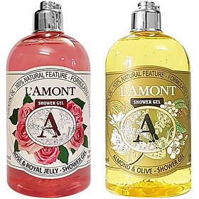 Combo Sữa Tắm L'amont En Provence Rose Shower Gel + Almond Shower Gel (500ml/chai)