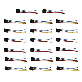 20 Pieces Car 12V 12 Volt DC 40A AMP Relay Harness Socket 5Pin 5 Wire
