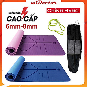 Thảm Tập Yoga Định Tuyến Chính Hãng miDoctor – Chọn Size - Thảm Yoga Định Tuyến Sắc Nét Cao Cấp Có Túi Dây