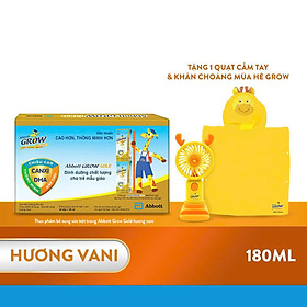 Thùng 48 hộp sữa nước Abbott Grow Gold Hương Vani 180ml tặng combo bao gồm: 01 Quạt cầm tay & 01 Khăn choàng mùa hè Grow