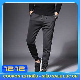 Quần dài thể thao nam bo ống Hàn Quốc (Đen)