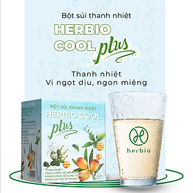 Bột Sủi Thanh Nhiệt Herbio Cool Plus - chiết xuất 100% thảo mộc tự nhiên kết hợp Xuyên Tâm Liên và Kim Ngân Hoa giúp tăng cường hệ miễn dịch, thanh nhiệt, giải độc, giảm nóng trong - Hộp 6 gói x 7 gram