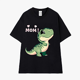 Áo thun tay lỡ unisex áo phông nam nữ oversize khủng long dễ thương