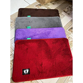 Mua THẢM LAU CHÂN LÔNG NHUNG SOFT HÌNH BÀN CHÂN MỘT MÀU SANG CHẢNH