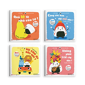 Combo 4 cuốn truyện tranh Ehon Nhật Bản - Chơi Cùng Giri -Chú Bé Cơm Nắm Phần 1 (Quả lê là nhà của tớ, Cùng các bạn đội mũ nào, Xe của ai đây nhỉ, Không phải trái cây đâu) - Dành cho trẻ từ 0 - 6 tuổi