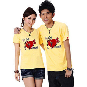 Bộ Áo Thun Đôi Nam Nữ Only love Onnie Màu Vàng - L