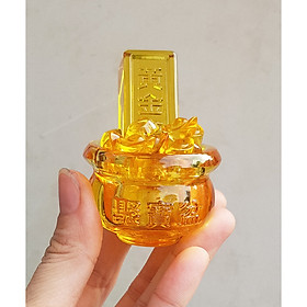Mua Bát Tụ Bảo 5cm kèm 01 thanh vàng 6.5cm và 10 thỏi vàng 1.5cm Chiêu Tài Nạp Bảo