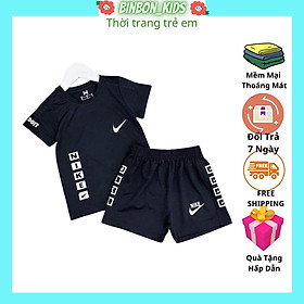 Bộ thể thao bé trai BINBON KIDS, Đồ bộ bé trai cộc tay chất Thun Cotton cực mát cho bé QATEA33 từ 6-28kg