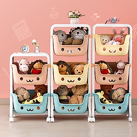 Mua Kệ đựng đồ chơi cho bé rèn tính gọn gàng đồ bỉm sữa đồ dùng trẻ em 3-4 tầng đa năng có bánh xe
