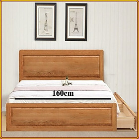 Giường ngủ Nhật Tundo gỗ sồi - 2 hộc