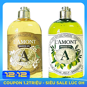 Combo Sữa Tắm L'amont En Provence Shower Gel Hương Almond + Olive (500ml / Chai)