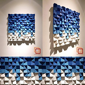 Mua Tranh treo tường gỗ 3D tone XANH (Wood mosaic) - KÍCH THƯỚC 30x30 và 50x50cm