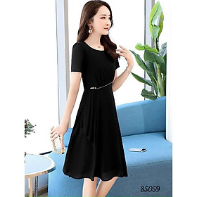 Đầm Váy Voan Ý Phối xẻ tà eo đính hột cực sang trọng TH