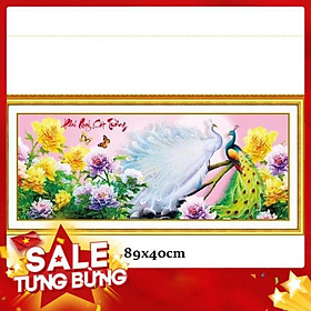 Mua Tranh thêu chữ thập chim công 88822 89x40cm