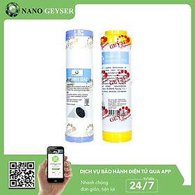 Bộ 2 lõi lọc nước 12 dùng cho các dòng máy NANO và UF, Lõi PP.2IN1.GAC, Cation - Hàng Chính Hãng