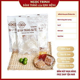 Bánh tráng muối nhuyễn sa tế hành phi (5 Túi) loại phơi sương Bánh Tráng Ngọc Trinh