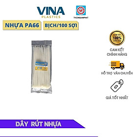 Mua Bịch 100 sợi Dây rút nhựa nylon màu trắng loại tốt size dài 25cm rộng 3.3mm dẻo dai bền chắc dùng rút cột vật dụng - miếng lót chuột