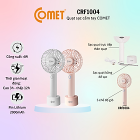 Mua Quạt Mini Sạc Tích Điện Cầm Tay COMET CRF0904/1004/0803/0804 - Hàng Chính Hãng