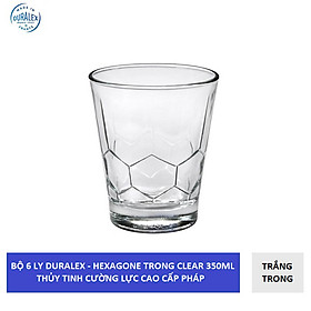 {Hàng chính hãng} Bộ 6 ly D1075A Duralex - Hexagone trong Clear 350ml Thủy tinh cường lực cao cấp Pháp