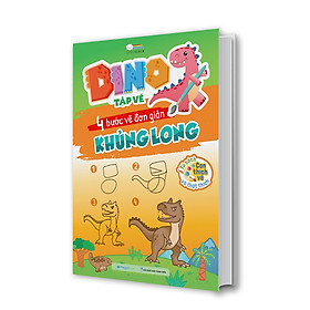 Sách DINO tập vẽ - 4 bước vẽ đơn giản Khủng Long