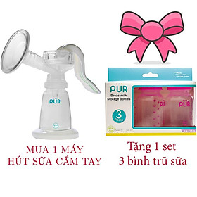 Dụng cụ hút sữa cầm tay Pur + Quà tặng set 3 bình trữ sữa