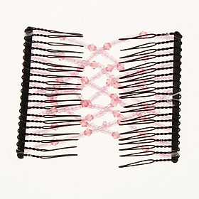 Women's Double Hair Comb Magic Beads Elastic Clip Stretchy Hair Combs Clip