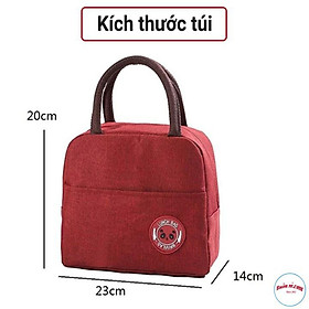 Mua Túi Đựng Hộp Cơm Giữ Nhiệt Lunch Bag - Lót giấy Nhôm + Vải Oxford dầy chống thấm nước - giỏ Bỉm sữa mini có khóa kéo