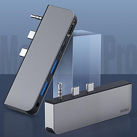 Mua WIWU Alpha M X Pro 5 Trong 1 USB 3.0 x2 + HDMI + Giắc Cắm Âm Thanh 3 5mm + Ổ Cắm HUB Đa Chức Năng Type-C / USB-C - Hàng Chính Hãng