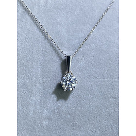 Dây cổ Bạc 925 xi Kim viên chủ Kim Cương nhân tạo Moissanite hạt 1.0 carat (6.5mm) -  N10.9.2.8