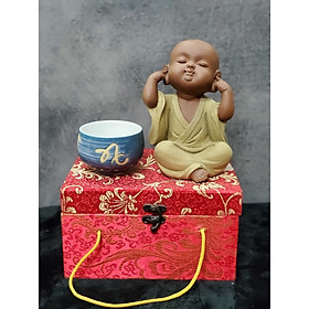 Tượng Chú tiểu không nghe (Tặng kèm ly trà gốm Nhật) - CT07