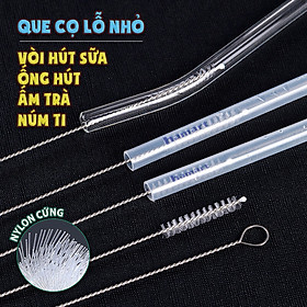 Que Cọ Ống Hút Vòi Bình Sữa Cho Bé INOX Cọ Rửa Vệ Sinh Ấm Trà Núm Ti Trẻ Em Tiện Lợi