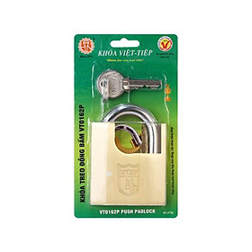 Mua Ổ khóa cửa treo Việt Tiệp đồng bấm chống cắt 84 x 62mm ống phi 10mm cao cấp - VT0162P
